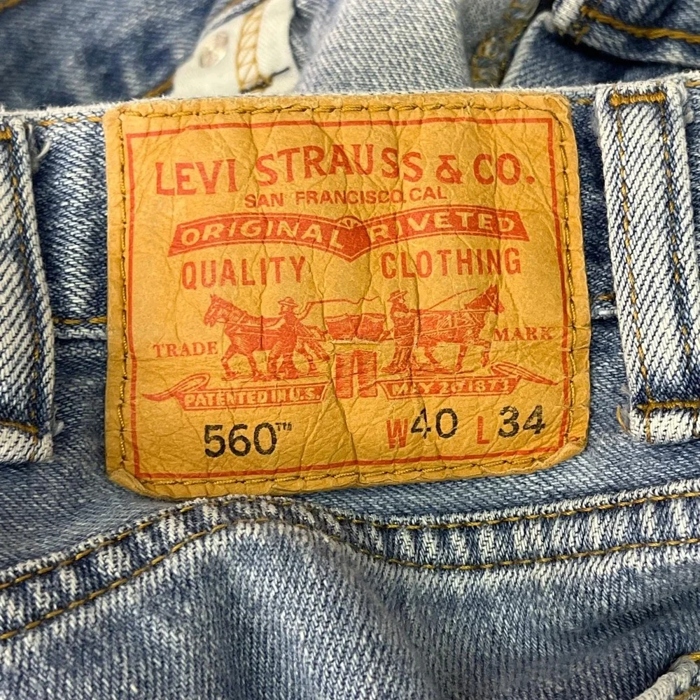 Levis 560 Comfort Fit Jeans Mens 40x34 Blue Medium Wash Loose Tapered‎ Denim